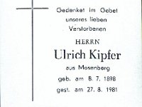 Kipfer Ulrich 08.07.1898-27.08.1981