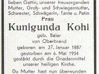 Kohl Kunigunda Baier 27.01.1887-06.05.1954