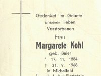Kohl Margarete Baier 17.11.1884-21.09.1968