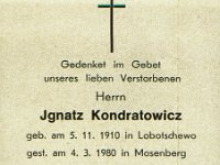 Kondratowicz Ignatz 05.11.1910-04.03.1980
