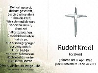 Kradl Rudolf 08.04.1926 - 12.02.2013