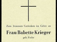 Krieger Babette geb Fuchs 15.12.1893 - 06.03.1966