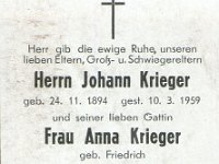 Krieger Johann 24.11.1894-10-03.1959 und Anna 16.12.1900-21.08.1966