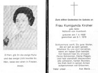 Kroher Kunigunda geb Goetz 07.06.1929-08.01.1979