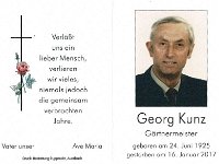 Kunz Georg 24.06.1925 - 16.01.2017 SB