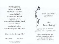 Lang Josef 23.05.1930-06.09.2002