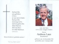 Laus Andreas 16.12.1931-09.01.2002