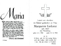Lederer Maria geb. Eckert 02.08.1902 - 12.04.1988 SB