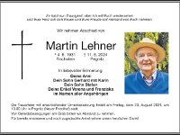 Lehner Martin 04.06.1931 - 11.08.2024 Z