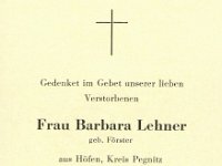 Lehner Barbara geb Foerster 05.08.1883-07.05.1971