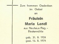 Lendl Maria 31.08.1924-16.08.1974