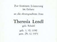 Lendl Theresia geb Roeschl 01.10.1890-29.12.1971