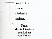 Lindner Maria geb Lehner 24.12.1911-05.07.1982