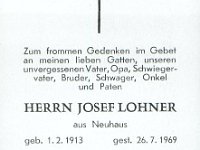 Lohner Josef 01.02.1913-26.07.1969