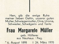 M�ller Margarete geb Hoellerer 06.08.1898 - 24.03.1970