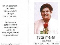 Meier Rita geb Frach 23.07.1947-31.10.2021