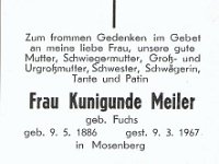 Meiler Kunigunde geb Fuchs 09.05.1886-09.03.1967
