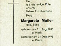 Meiler Margareta geb Stieg 21.08.1890-31.12.1973