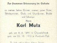 Mutz Karl 08.08.1891-23.10.1973