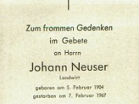 Neuser Johann 05.02.1904-07.02.1967