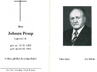Pemp Johann 23.07.1925 - 04.02.1994