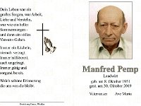Pemp Manfred 08.10.1951 - 30.10.2019