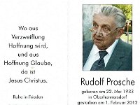 Prosche Rudolf 22.05.1933 - 01.02.2012