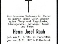 Rauh Josef 11.06.1883 - 12.11.1967