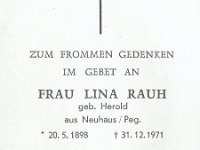 Rauh Lina geb Herold 20.05.1898-31.12.1971