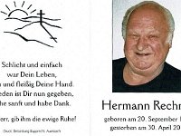 Rechner Hermann 20.09.1941 - 30.04.2012