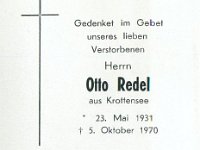 Redel Otto 23.05.1931-05.10.1970