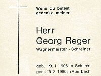 Reger Georg 19.01.1906 - 25.08.1980 SB