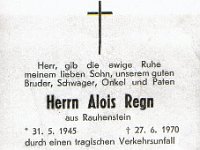 Regn Alois 31.05.1945-27.06.1970