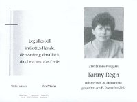 Regn Fanny 26.01.1938-15.12.2002