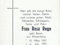 Regn Rosa geb Bauer 5.03.1927-06.07.1970