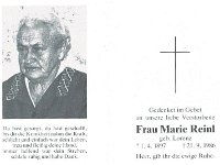 Reinl Marie geb. Lorenz 01.04.1897 - 21.09.1986 SB