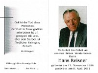 Reisner Hans 17.11.1930-09.04.2011 SB