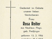 Reiter Rosa geb Preissinger 13.02.1906 - 29.05.1968