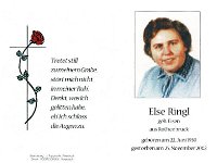 Ringl Else geb. Eisen - 22.06.1930 - 25.11.2002 SB