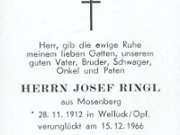 Ringl Josef 28.11.1912-15.12.1966