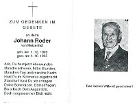 Roder Johann 01.12.1906 - 04.10.1995 SB