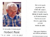 Rost Herbert 03.12.1949 - 13.10.2017