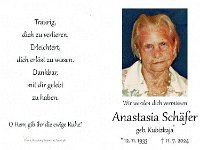 Sch�fer Anastasia geb. Kubizkaja 12.11.1933 - 11.07.2024 SB