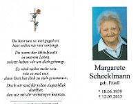 Schecklmann Margarete geb Friedl 18.06.1939 - 12.03.2013