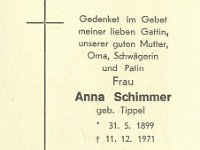 Schimmer Anna geb Tippel 31.05.1899-11.12.1971