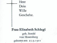 Schlegl Elisabeth geb Strobl 25.09.1901-20.12.1982