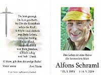 Schraml Alfons 15.05.1955 - 14.05.2019