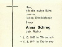 Schreg Anna geb Fischer 06.10.1889-05.05.1974