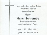 Schrembs Hans 26.05.1901-10.01.1976