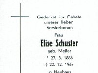 Schuster Elise geb Meiler 27.03.1886-22.12.1967